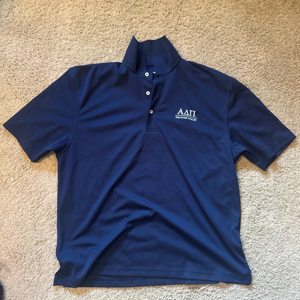 Navy Blue Polo Shirt with Alpha Delta Pi ADPI Embroidered Logo